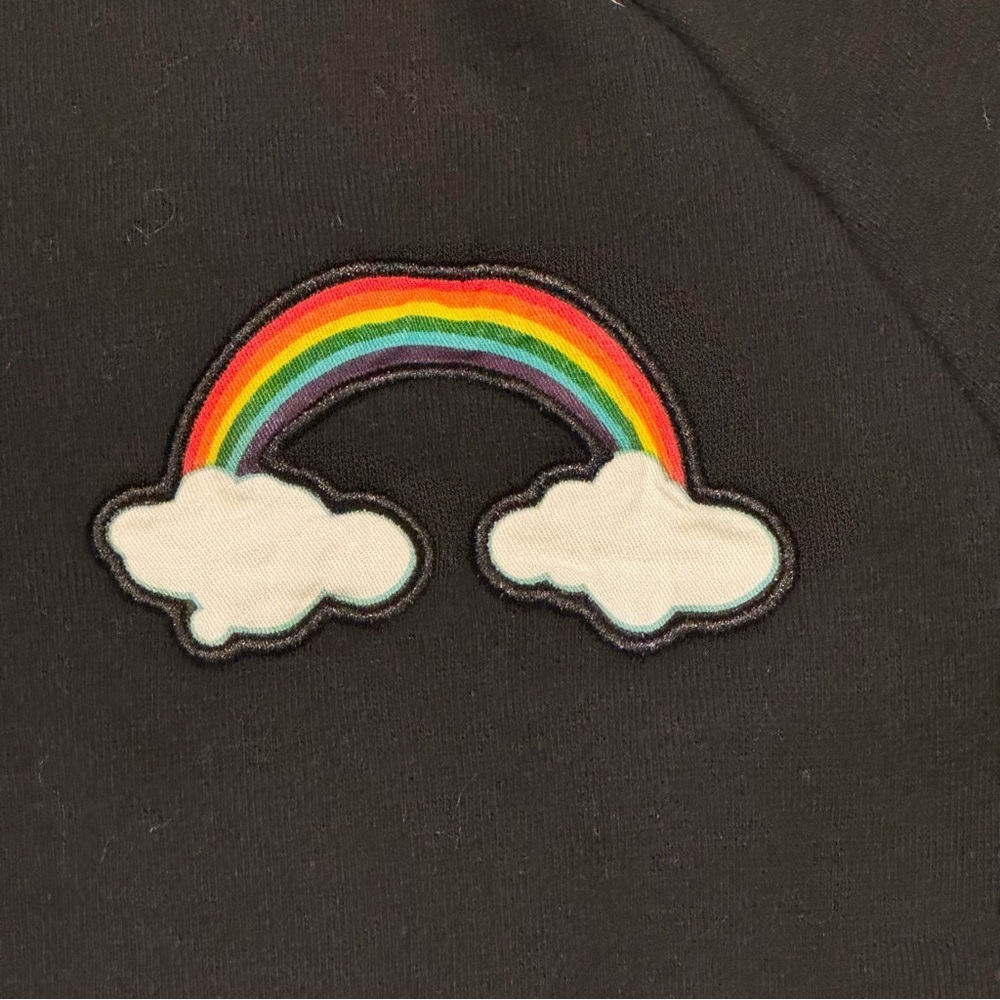 H&M Black Rainbow Embroidered Sweatshirt